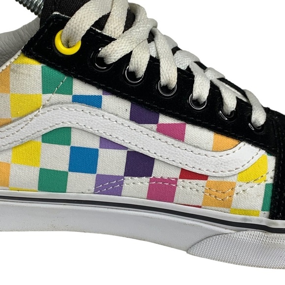 Vans Old Skool Unisex Rainbow Check Excellent Condition Women Size 8.5 M - Picture 3 of 10